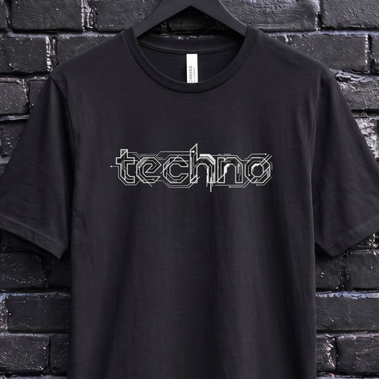 T-shirt Techno Outline — T-shirt minimaliste de musique électronique
